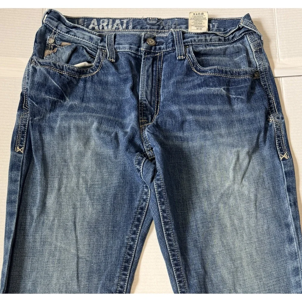 ARIAT M4 - Men's Jeans - Low Rise Bootcut Western Cowboy Blue Denim - 34x38